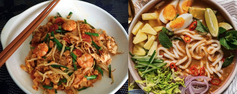 Char Kway Teow and Penang Asam Laksa